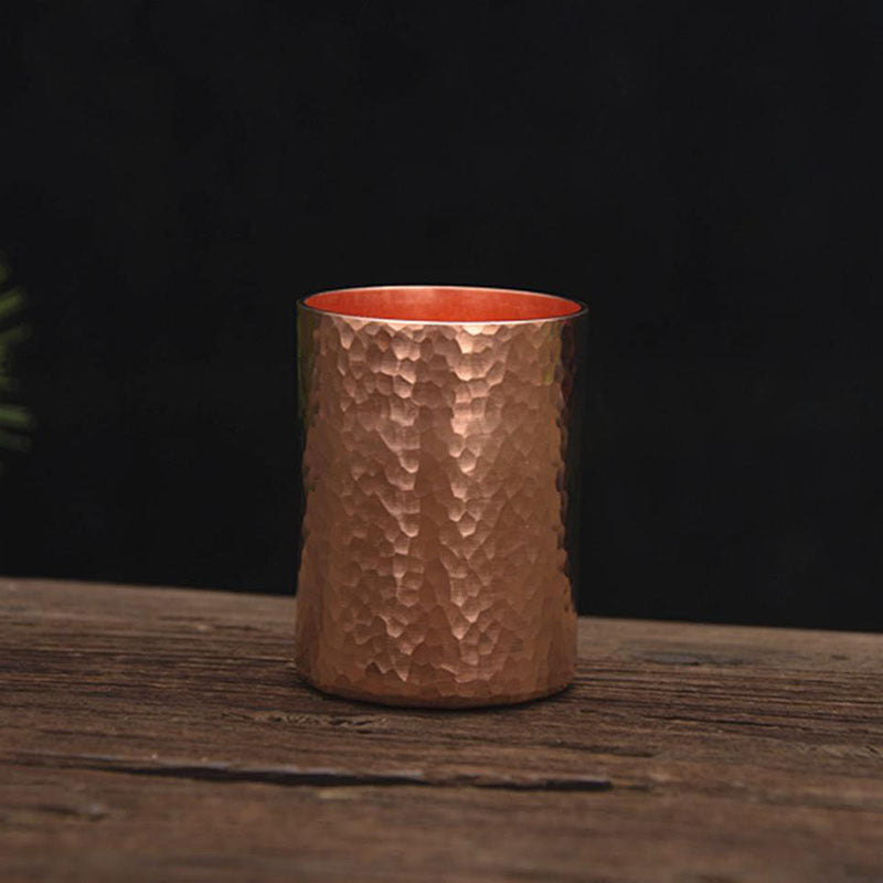 Hammered Metal Tea Cup, Copper Colour