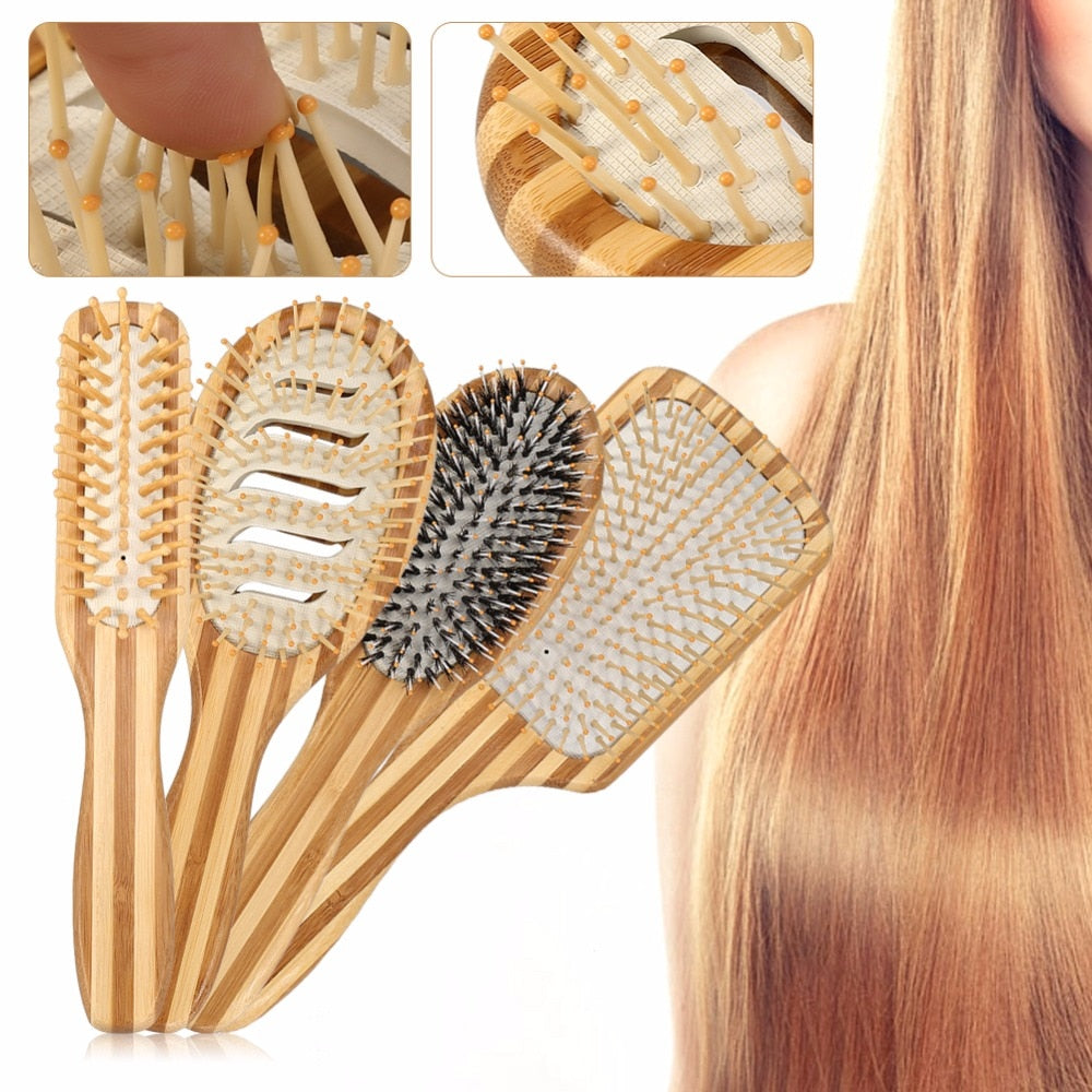 Antistatic Bamboo Massage Comb