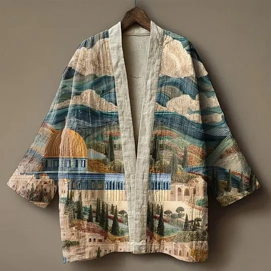 Open-Front Kimono Jacket with Wide Sleeves — view 9