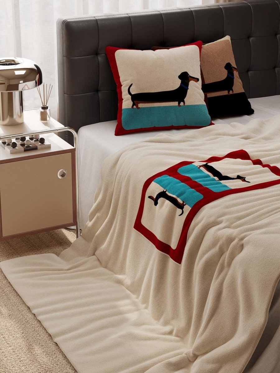 Dachshund Cushion Blanket, Folds into a Cushion — view 3