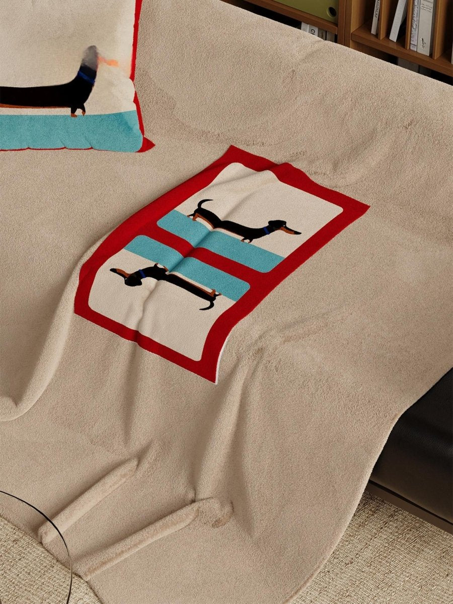 Dachshund Cushion Blanket, Folds into a Cushion — view 2