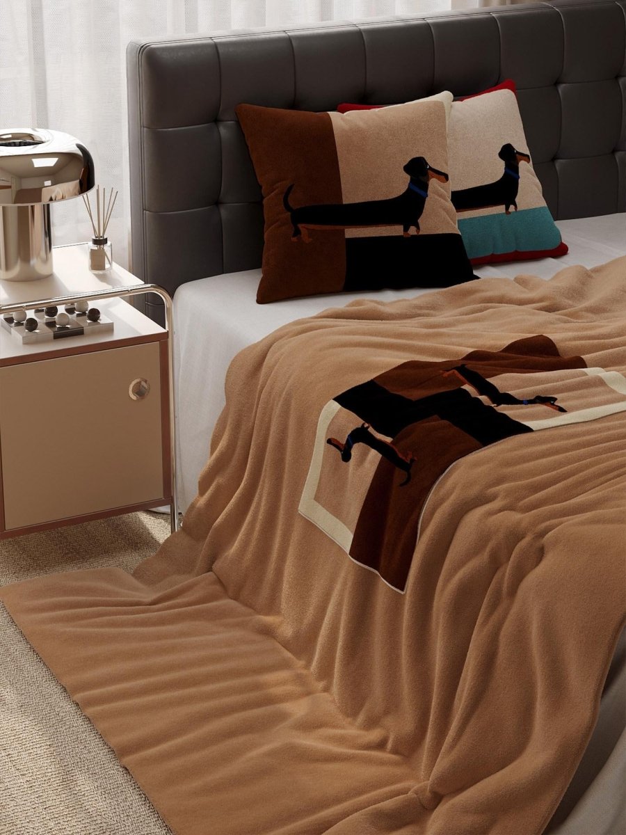 Dachshund Cushion Blanket, Folds into a Cushion