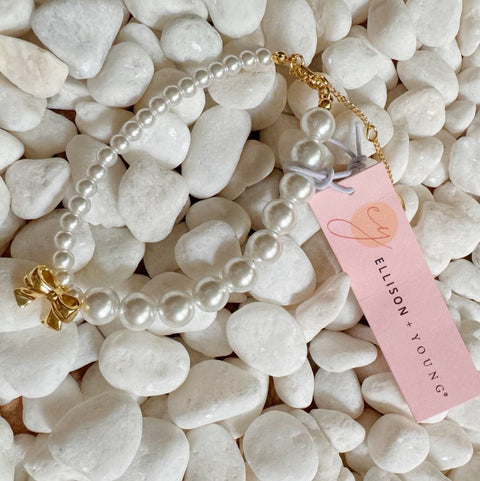 Dangle Bow Pearl Bracelet - Wow Store