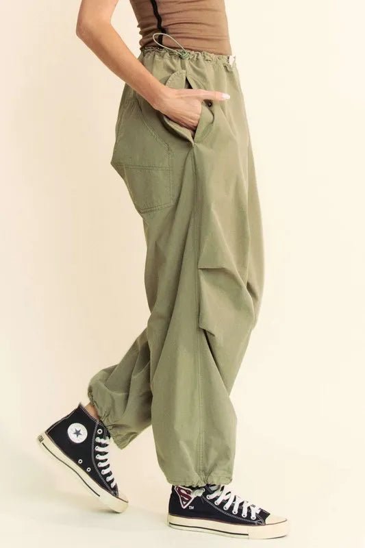 Davi & Dani Drawstring Baggy Pants with Pockets - WowStore.live