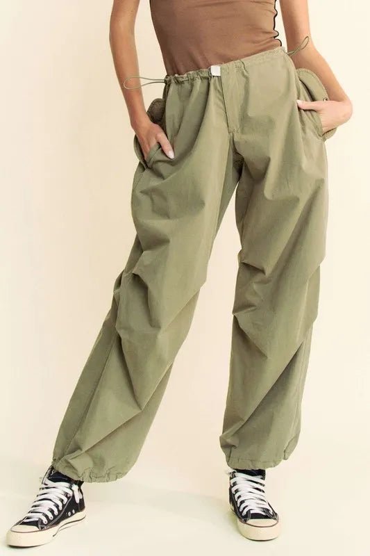 Davi & Dani Drawstring Baggy Pants with Pockets - WowStore.live
