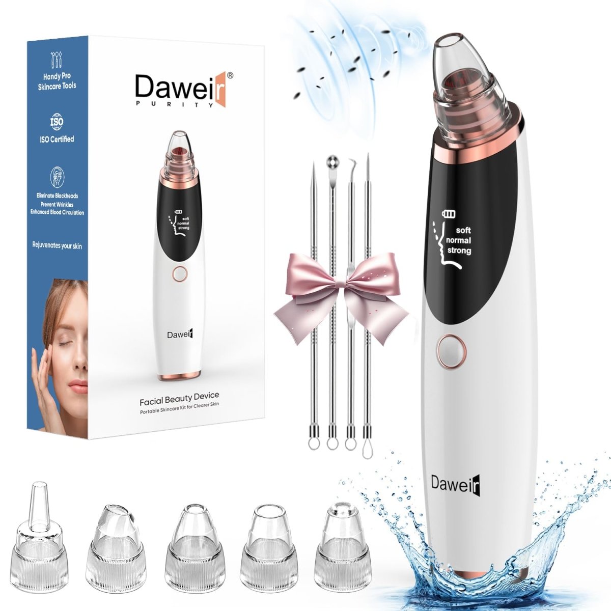 Daweir Blackhead Remover Pore Vacuum - Pimple Extractor Tools Pore Cleaner toolfor Face & Nose - WowStore.live