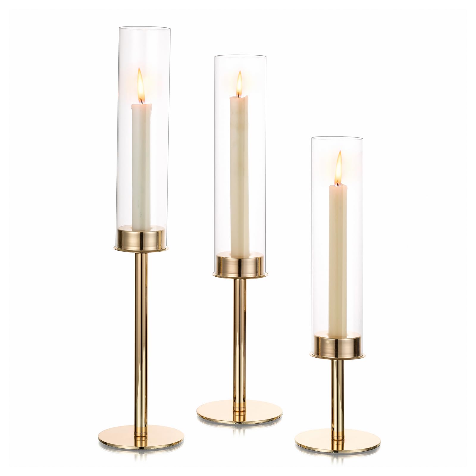 Black Hurricane Candle Holders - Set of 3