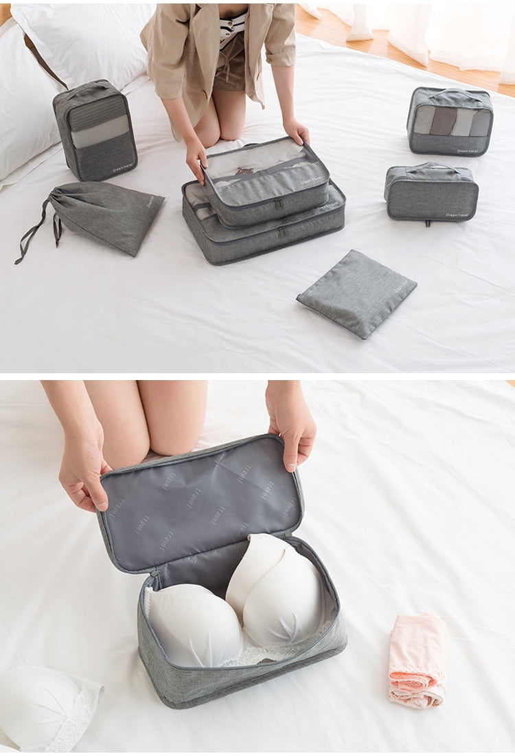 Premium Travel Organizer Bag Set - 7 Pieces
