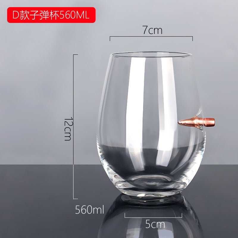 Crystal Whiskey Glass with Bullet Design