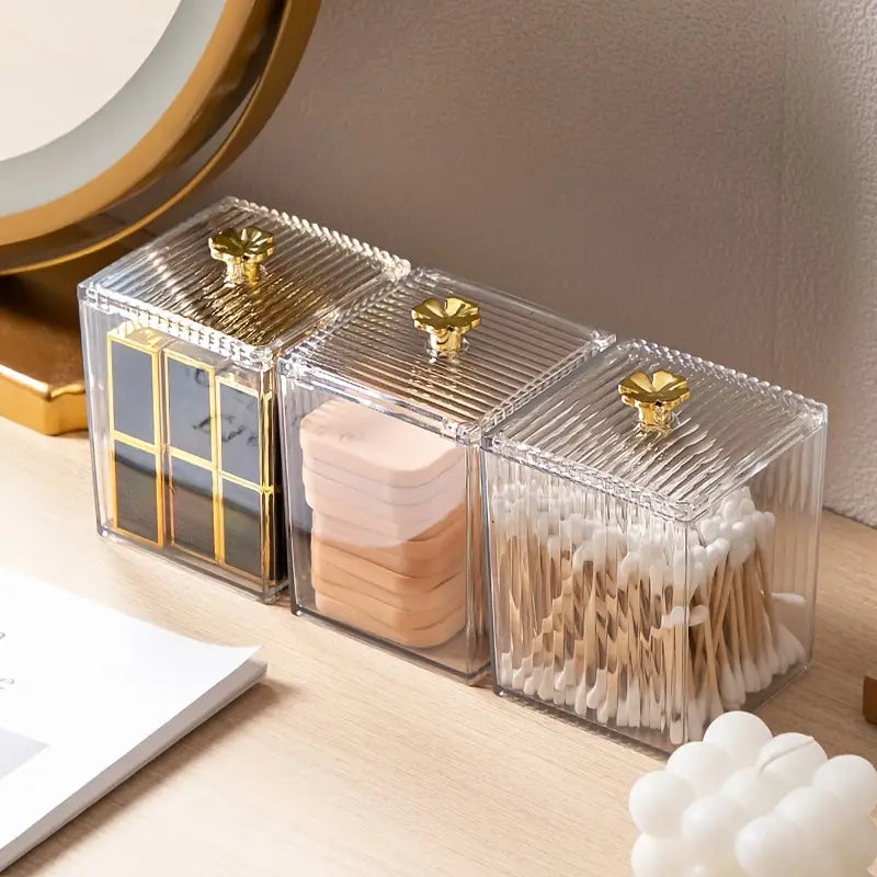 Cosmetic Cotton Swab Storage Box with Cover