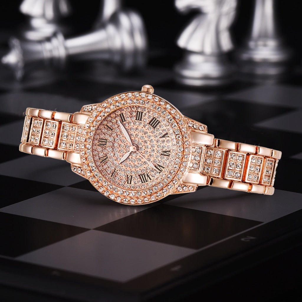 Diamond Crystal Luxe Watch & Bracelet Set - WowStore.live
