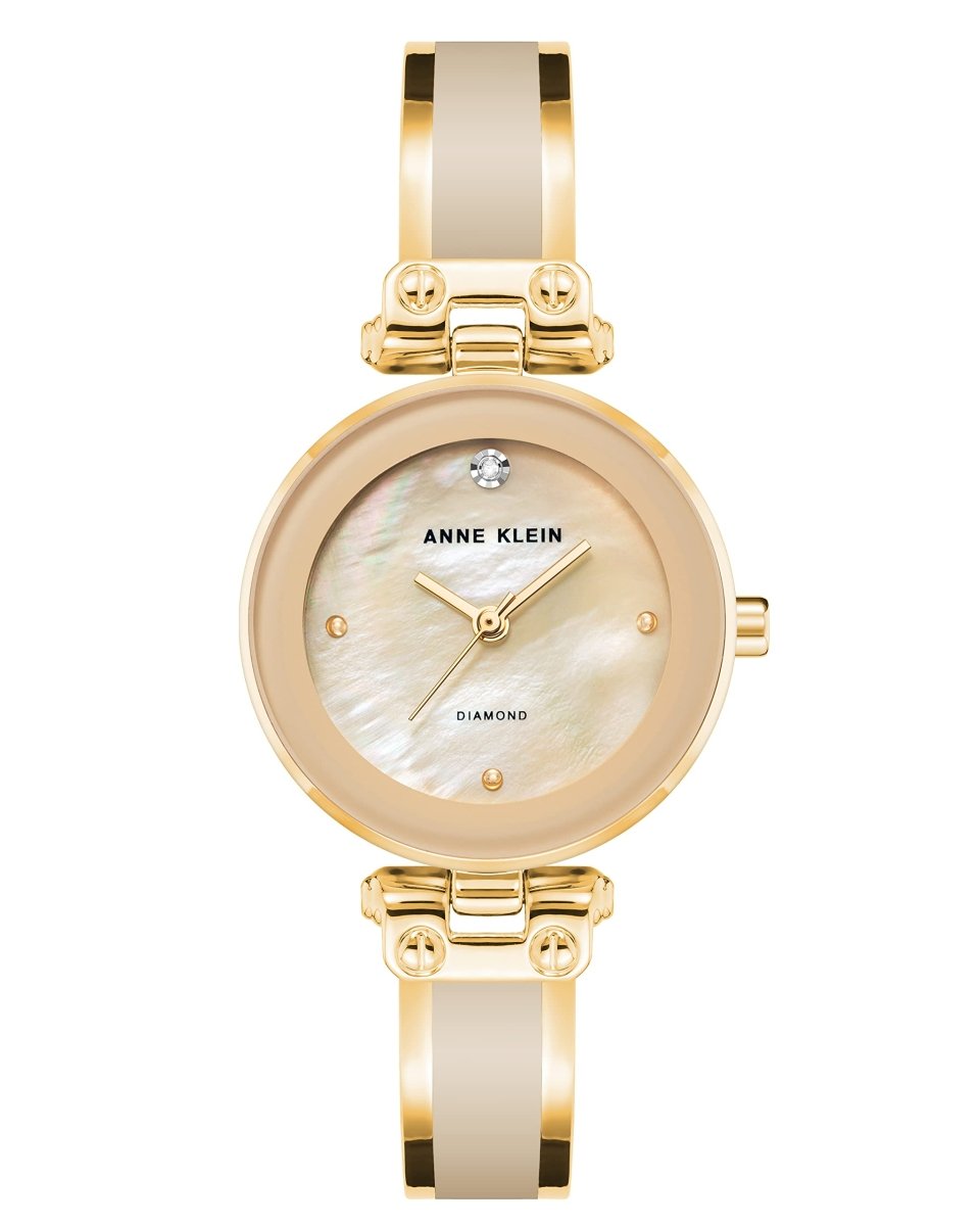 Diamond Dial Bangle Watch in Tan/Gold - WowStore.live