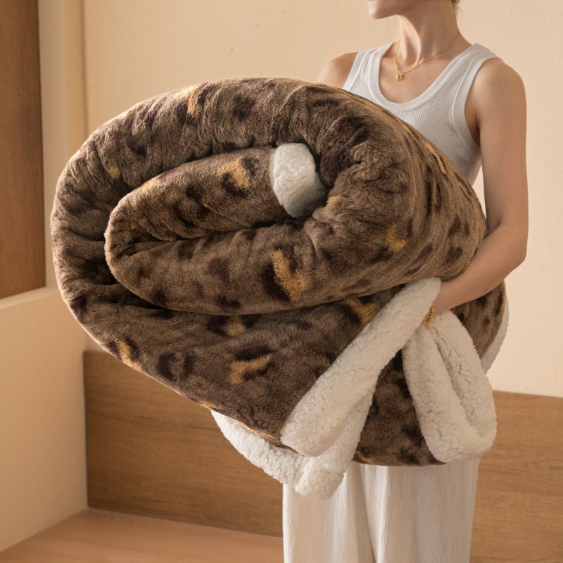 Double-Layer Faux Fur Blanket with Fleece Reverse - WowStore.live