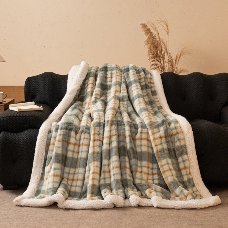 Double-Layer Faux Fur Blanket with Fleece Reverse - WowStore.live
