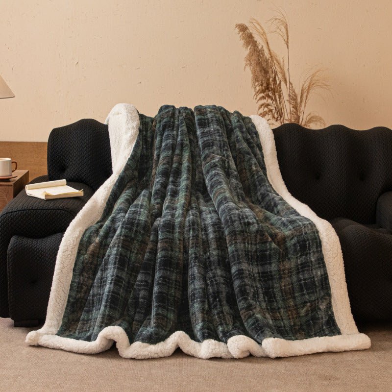 Double-Layer Faux Fur Blanket with Fleece Reverse - WowStore.live