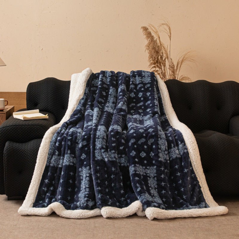 Double-Layer Faux Fur Blanket with Fleece Reverse - WowStore.live