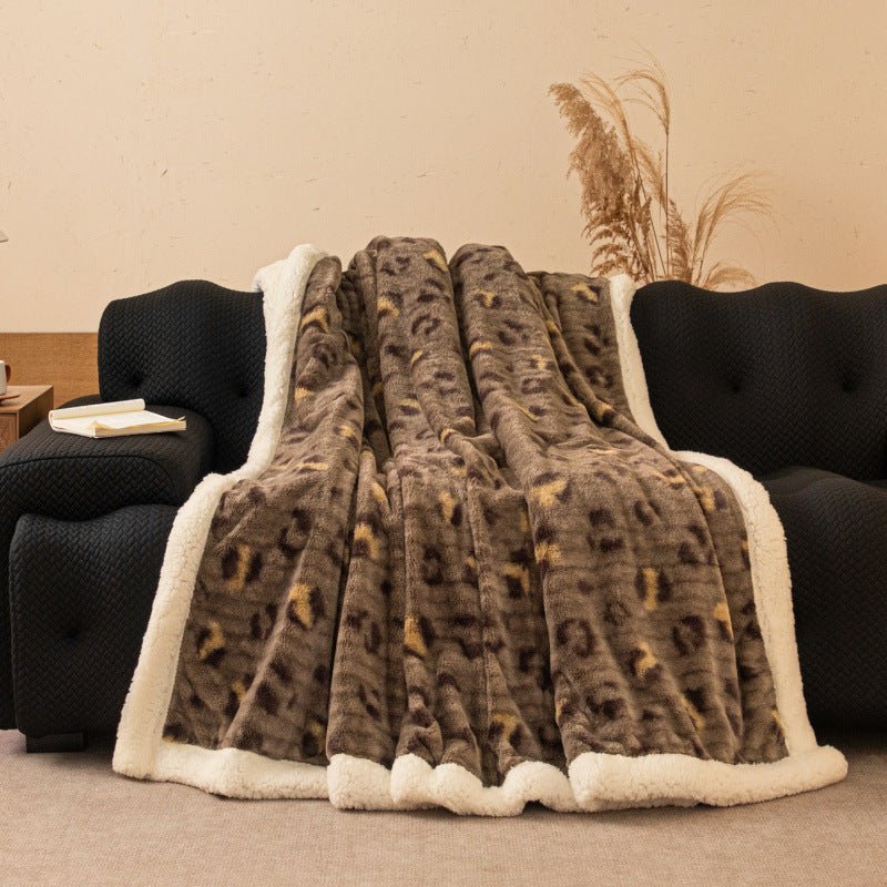 Double-Layer Faux Fur Blanket with Fleece Reverse - WowStore.live