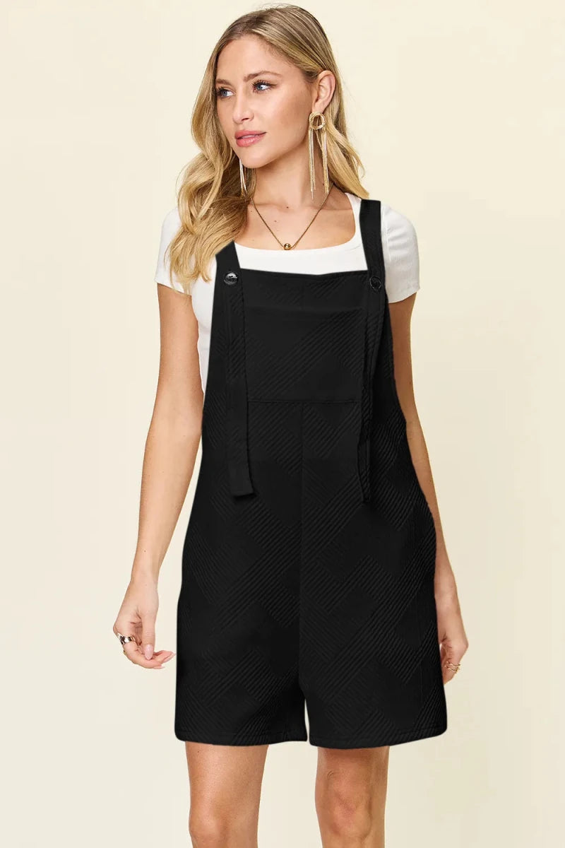 Double Take Texture Sleeveless Romper - WowStore.live