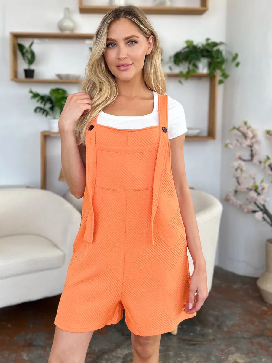 Double Take Texture Sleeveless Romper - WowStore.live