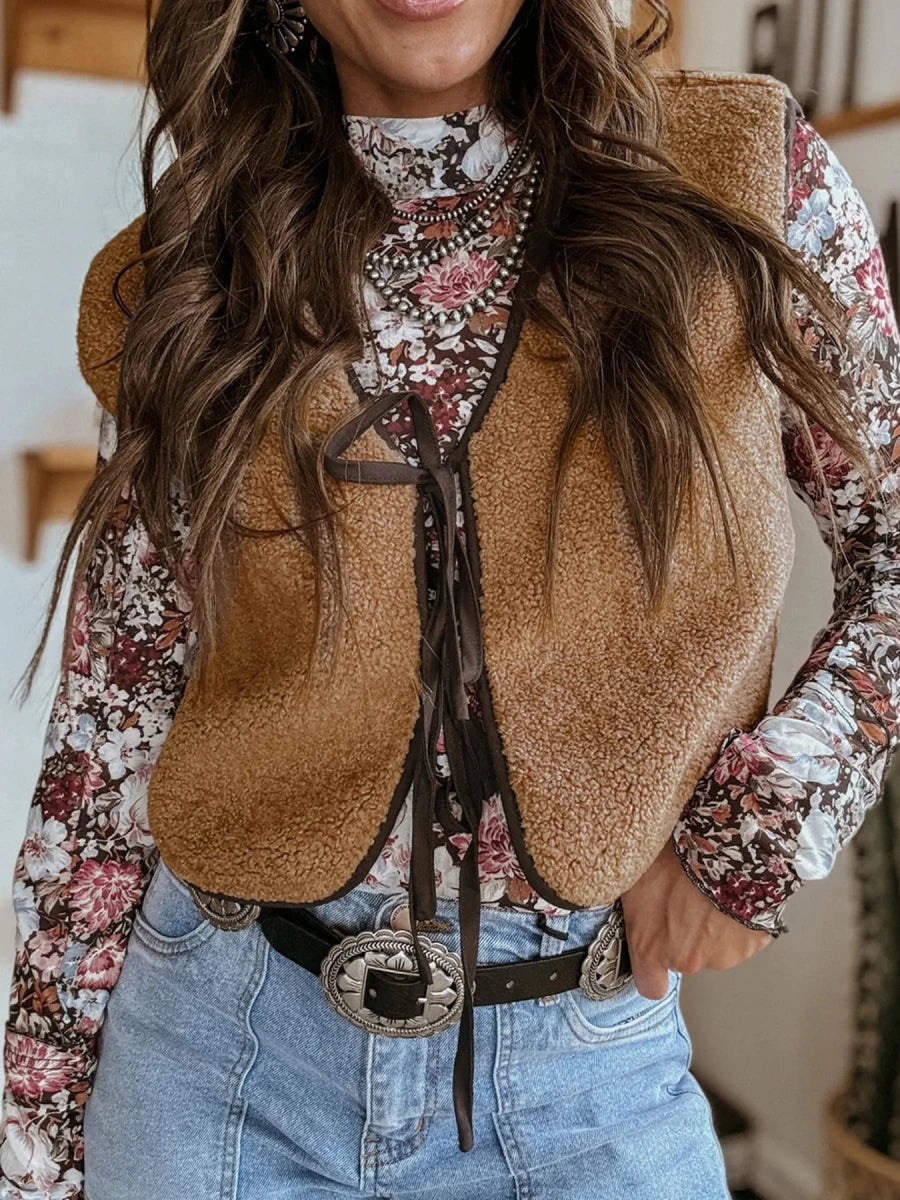 Double Tied Front Vest Coat - Wow Store
