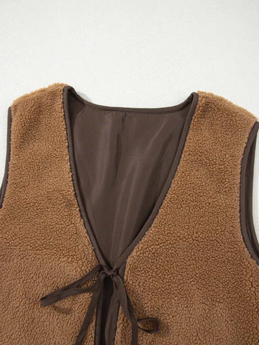 Double Tied Front Vest Coat - Wow Store