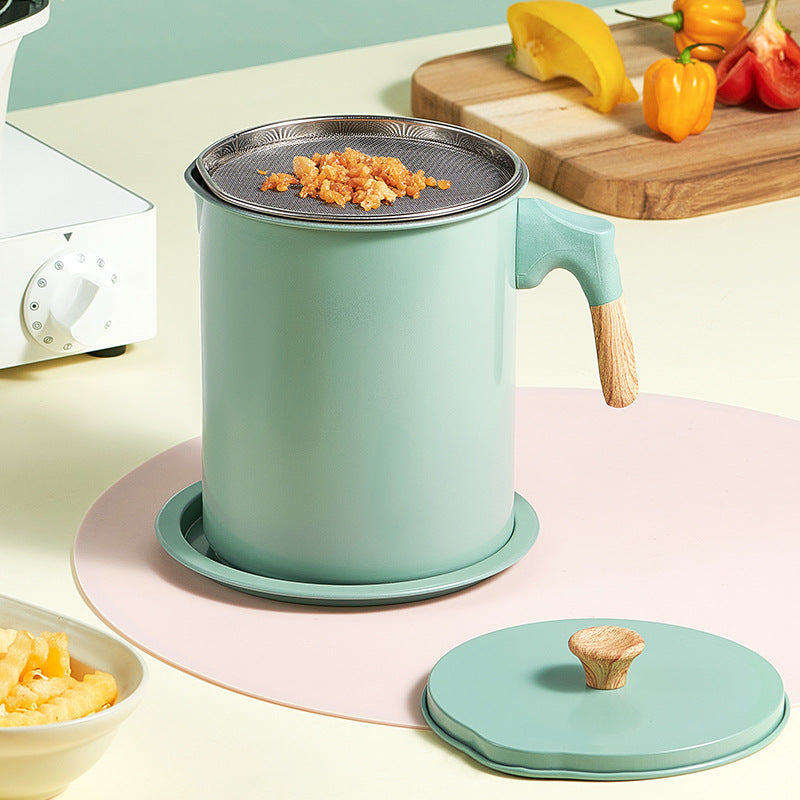 Japanese Oil Filter Pot with Semi-Wood Grain Handle