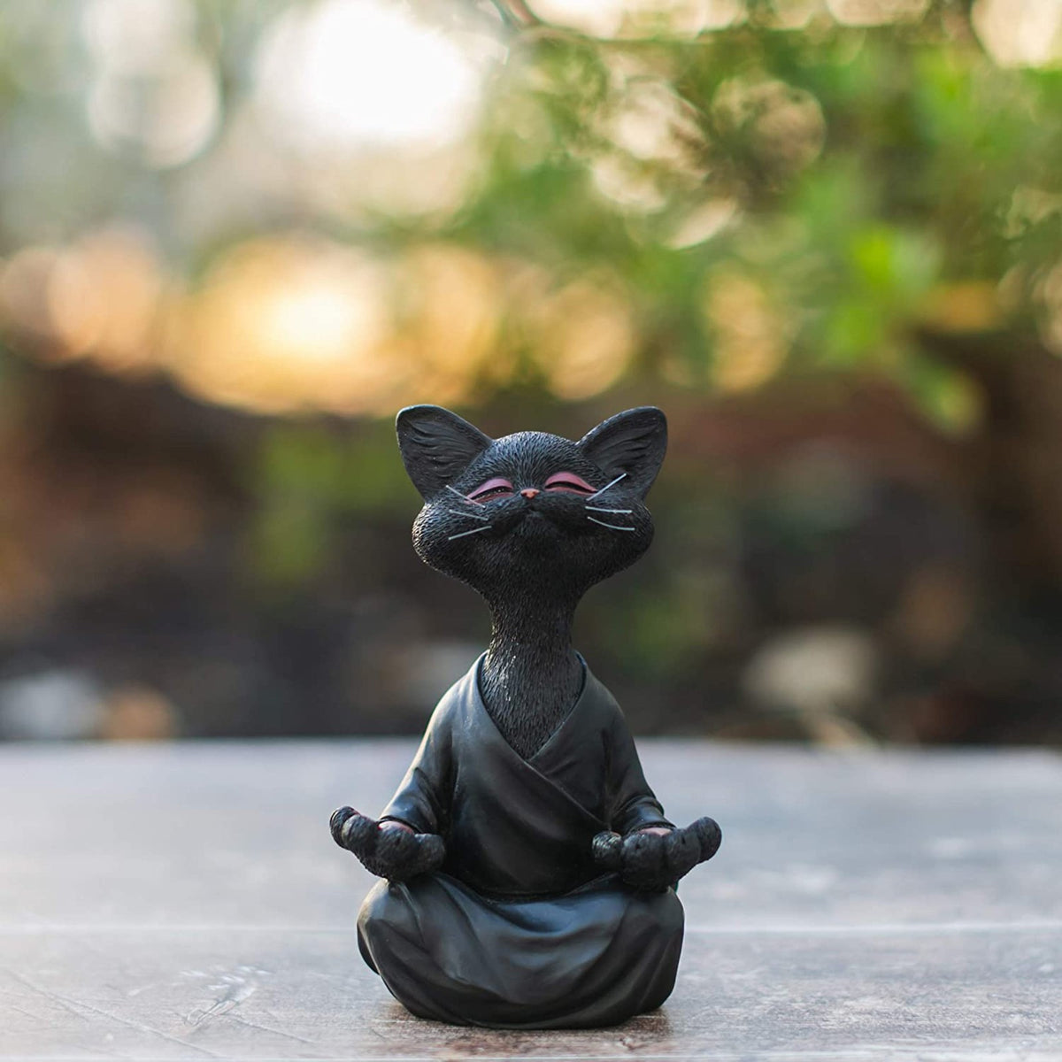 Meditating Cat Figurine