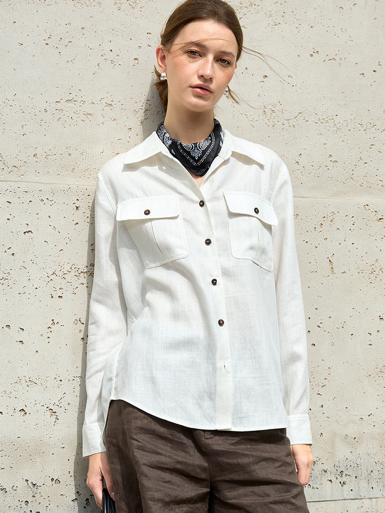 Button-Down Utility Shirt with Chest Pockets