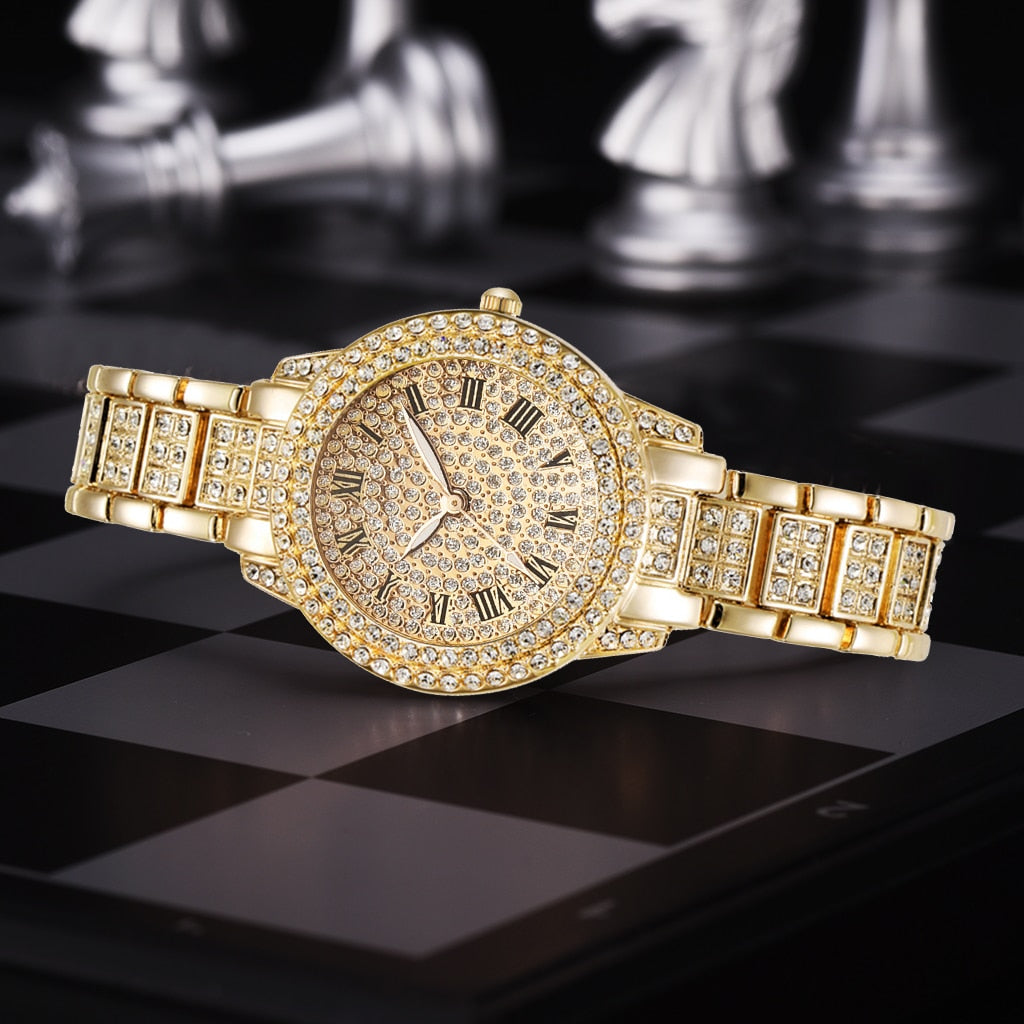 Diamond Crystal Luxe Watch & Bracelet Set