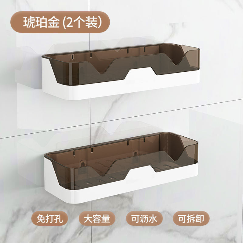 Bathroom Wall Storage Rack - No-Drill Suction Cup Design