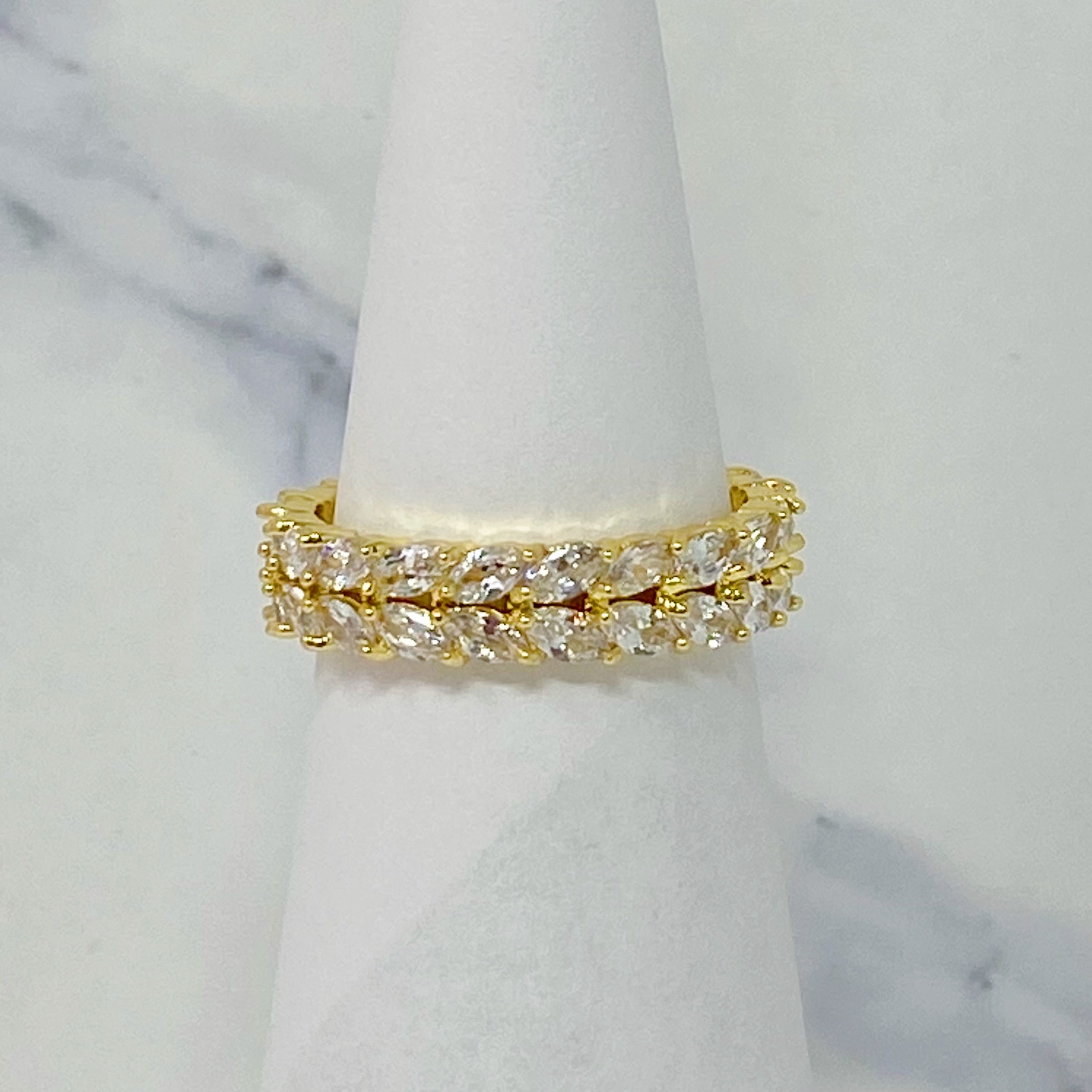 Jeweled Chevron Ring