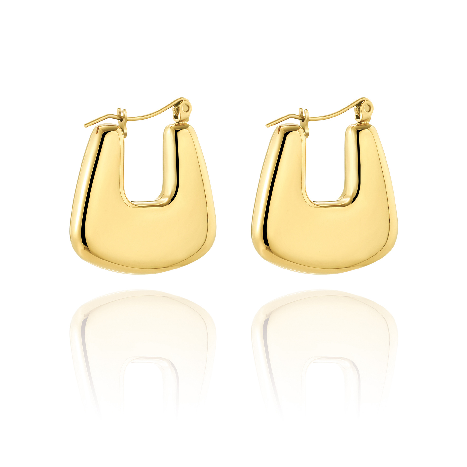 Gold-Plated Crescent Earrings