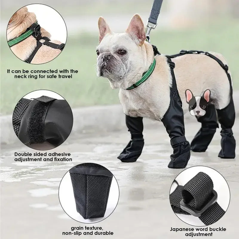 Dog Boots with Suspender Straps