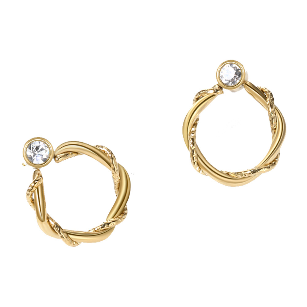 Gold-Plated Crescent Earrings