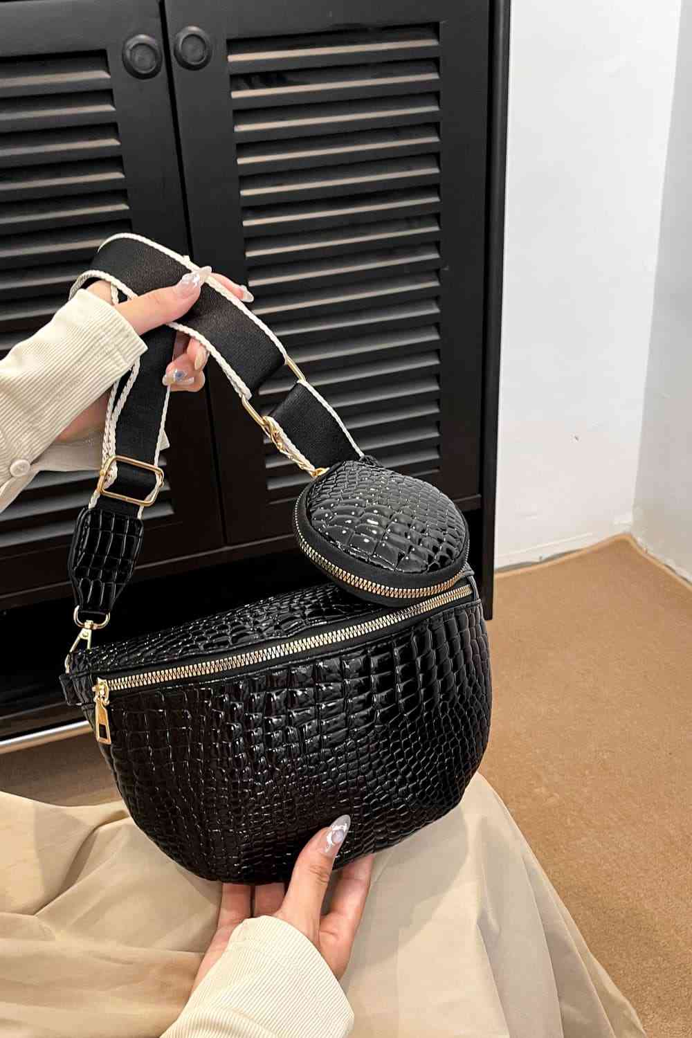 Ella Crocodile Sling Bag with Coin Purse