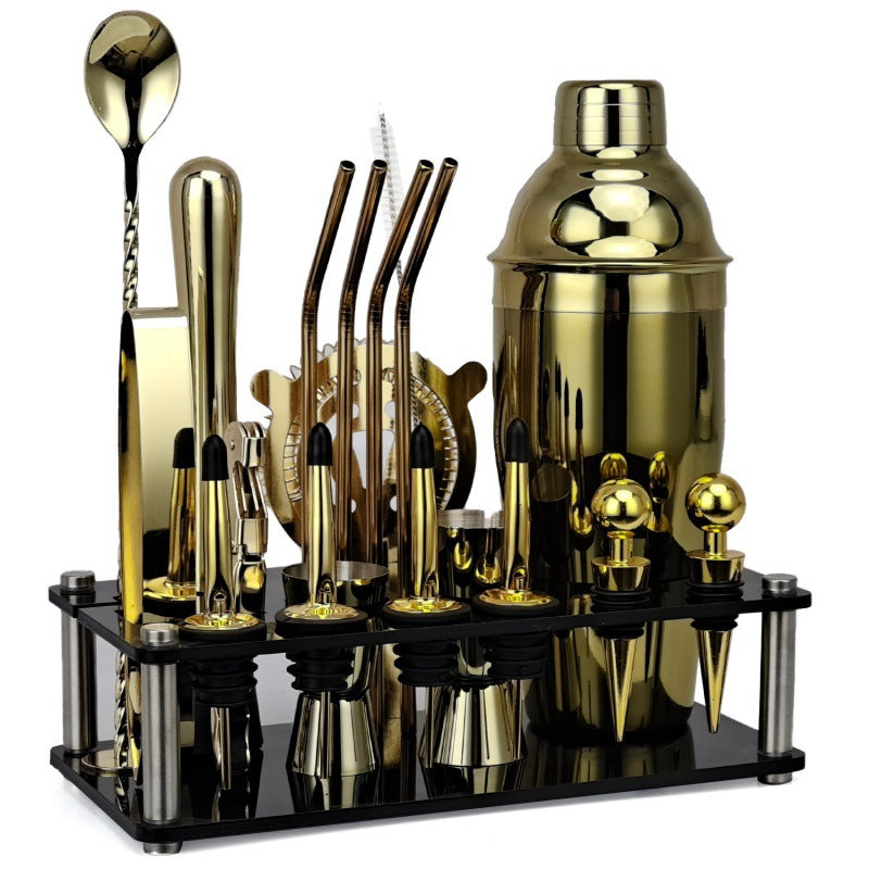 20-Piece Cocktail Shaker Bar Tool Set - Black