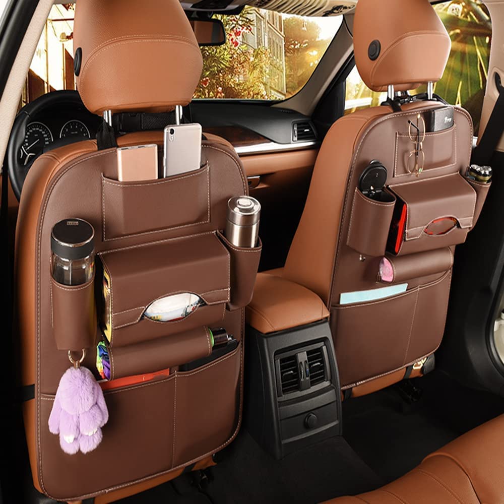 Premium Backseat Car Organizer in Genuine PU Leather
