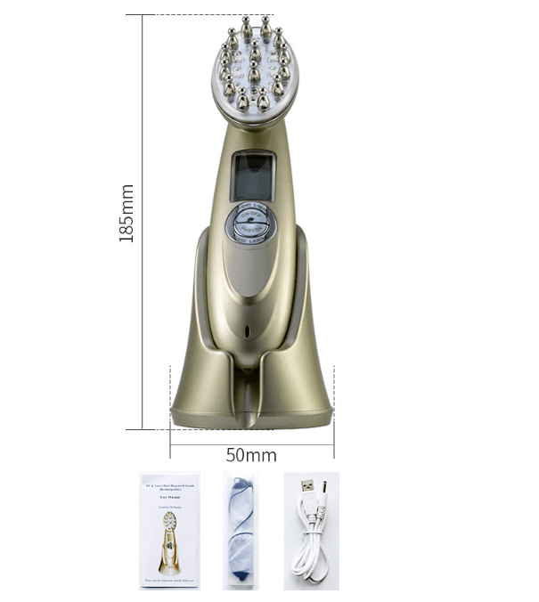 Electric Laser Hair Growth Comb Infrared EMS RF Vibration Massager Microcurrent Hair Care Hair Loss Treatment - Wow Store