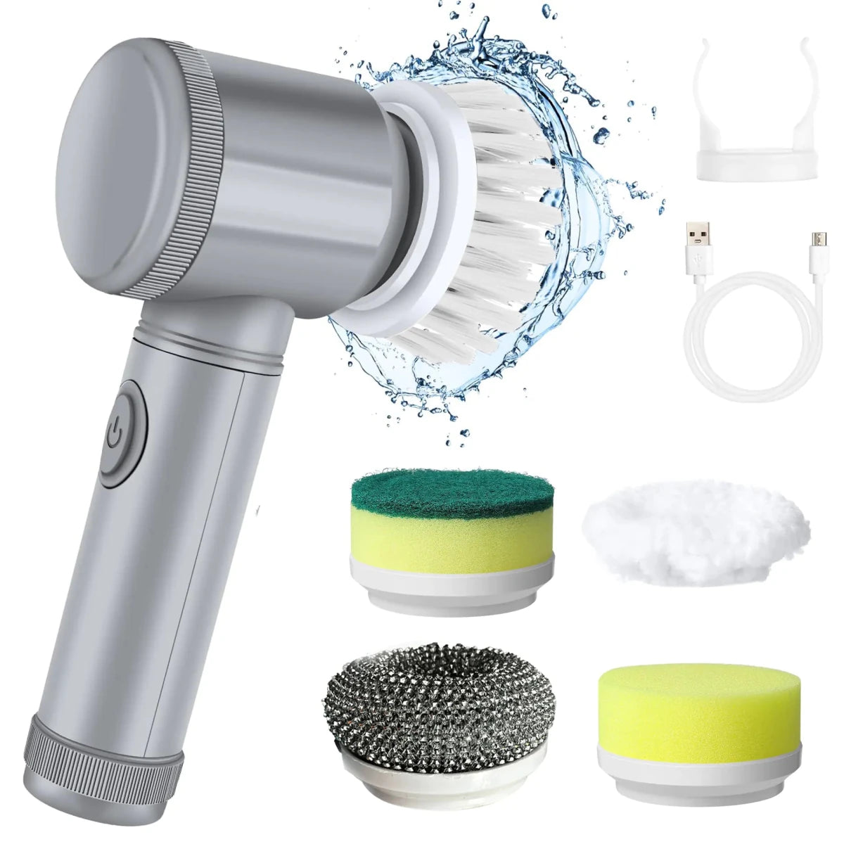 Electric Multifunction Shoe Cleaner handheld device cleaning muddy sneakers with built-in brush and water tank