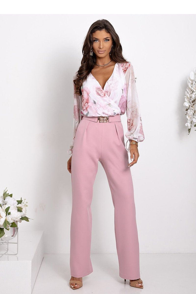 Elegant Beige Floral Two - Piece 210808 - With You | Wow Store - Wow Store