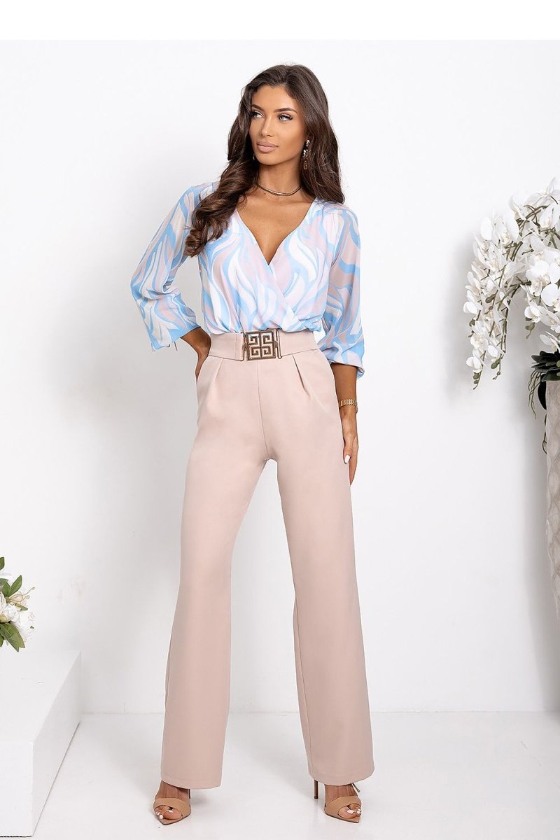 Elegant Beige Floral Two - Piece 210808 - With You | Wow Store - Wow Store