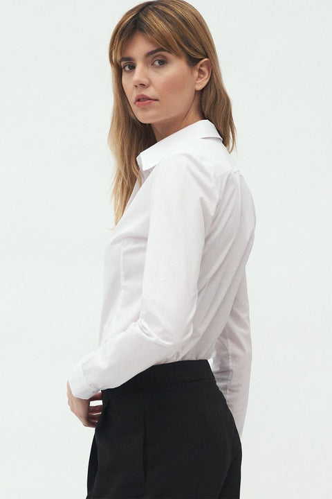 Elegant Long Sleeve Shirt Model 152140 by Nife | Classic Women's Office Blouse | wowstore.live - Wow Store
