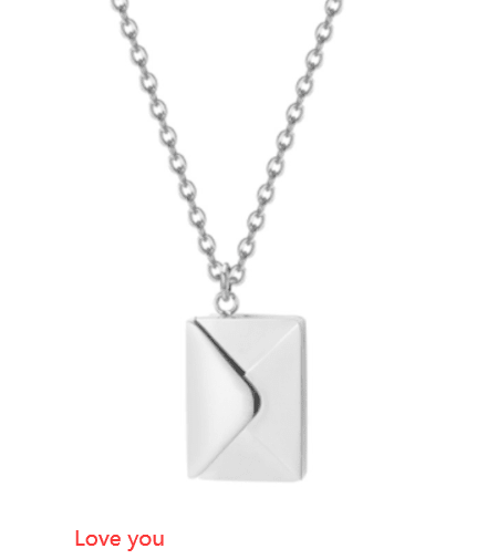 Elegant Silver Envelope Pendant Necklace – Minimalist Fashion Jewelry - Wow Store