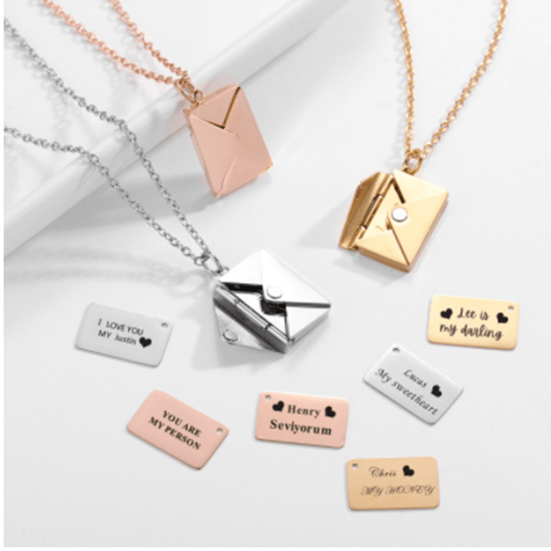 Elegant Silver Envelope Pendant Necklace – Minimalist Fashion Jewelry - Wow Store