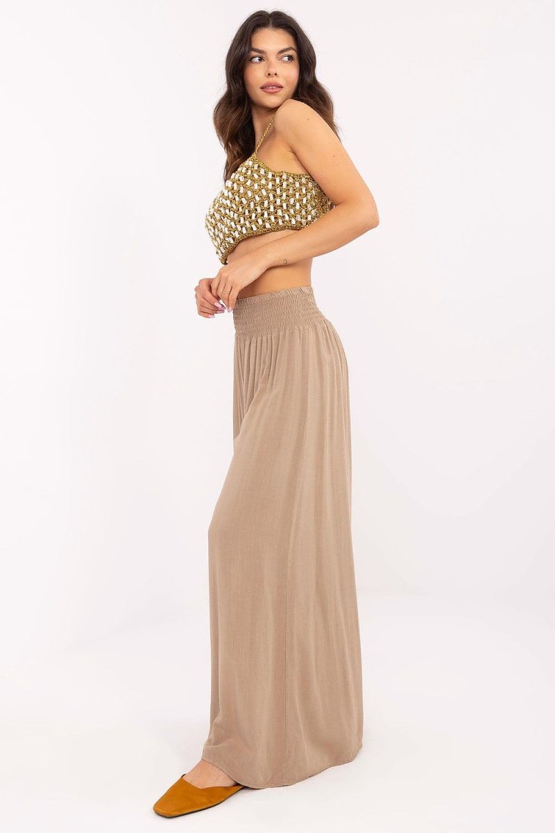 Elegant Wide - Leg Viscose Trousers 210680 - Och Bella | Wow Store - Wow Store