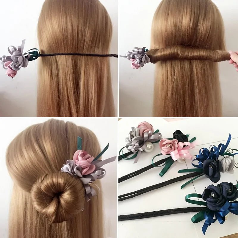Elegant Woman Flower Donuts Twist Headband - Wow Store