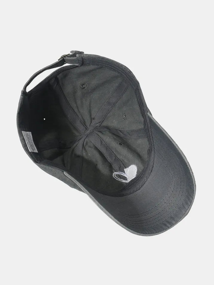 Embroidered Heart Washed Cotton Baseball Cap - Wow Store