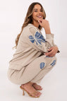 Embroidered Shoulder Detail Tracksuit Set 209495 - Italy Moda | Wow Store - Wow Store