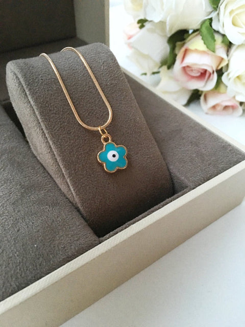 Evil Eye Clover Necklace, Good Luck Charm Necklace | Wow Store - Wow Store