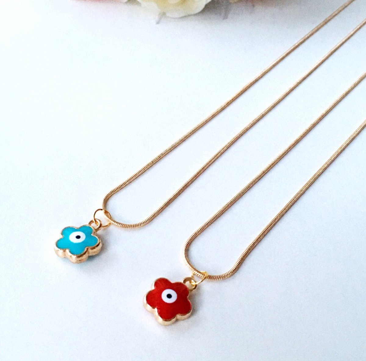 Evil Eye Clover Necklace, Good Luck Charm Necklace | Wow Store - Wow Store